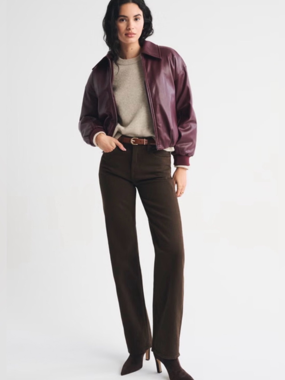 Abercrombie Chocolate Brown 90s Relaxed Jeans High Rise